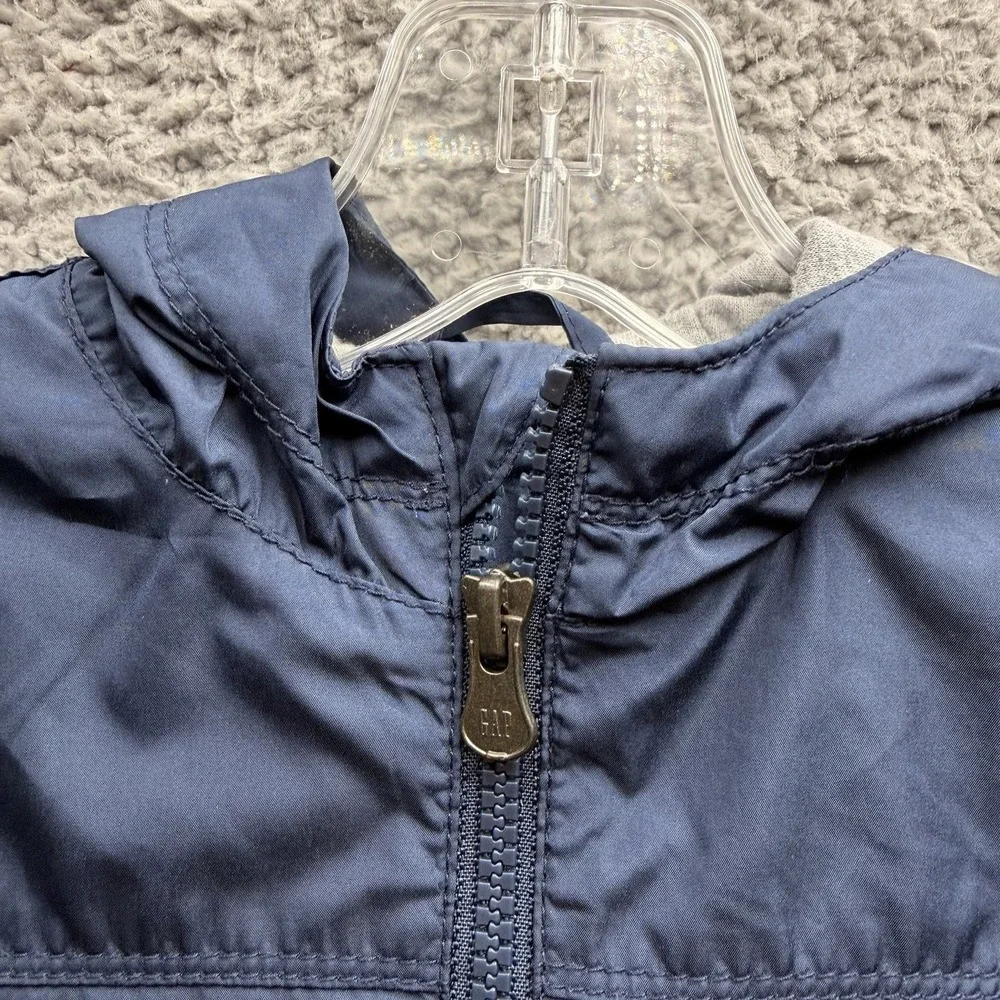 GAP Jacket Toddler Boys Size 2T Navy Blue Jersey-Lined Windbreaker Jacket 2T